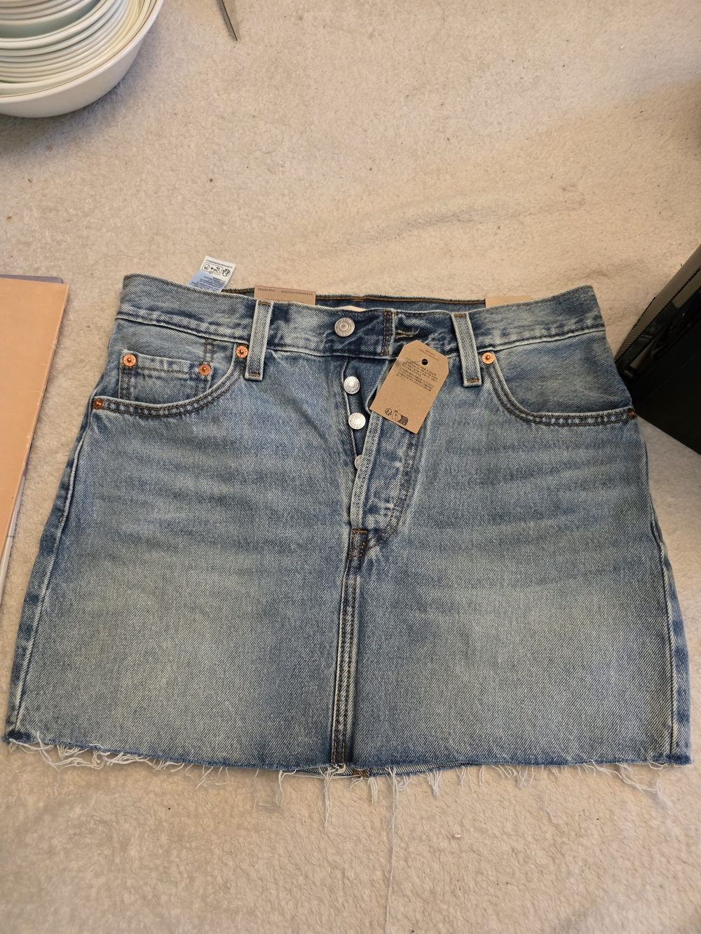 Levi's Light Blue Button-Front Denim Mini Skirt